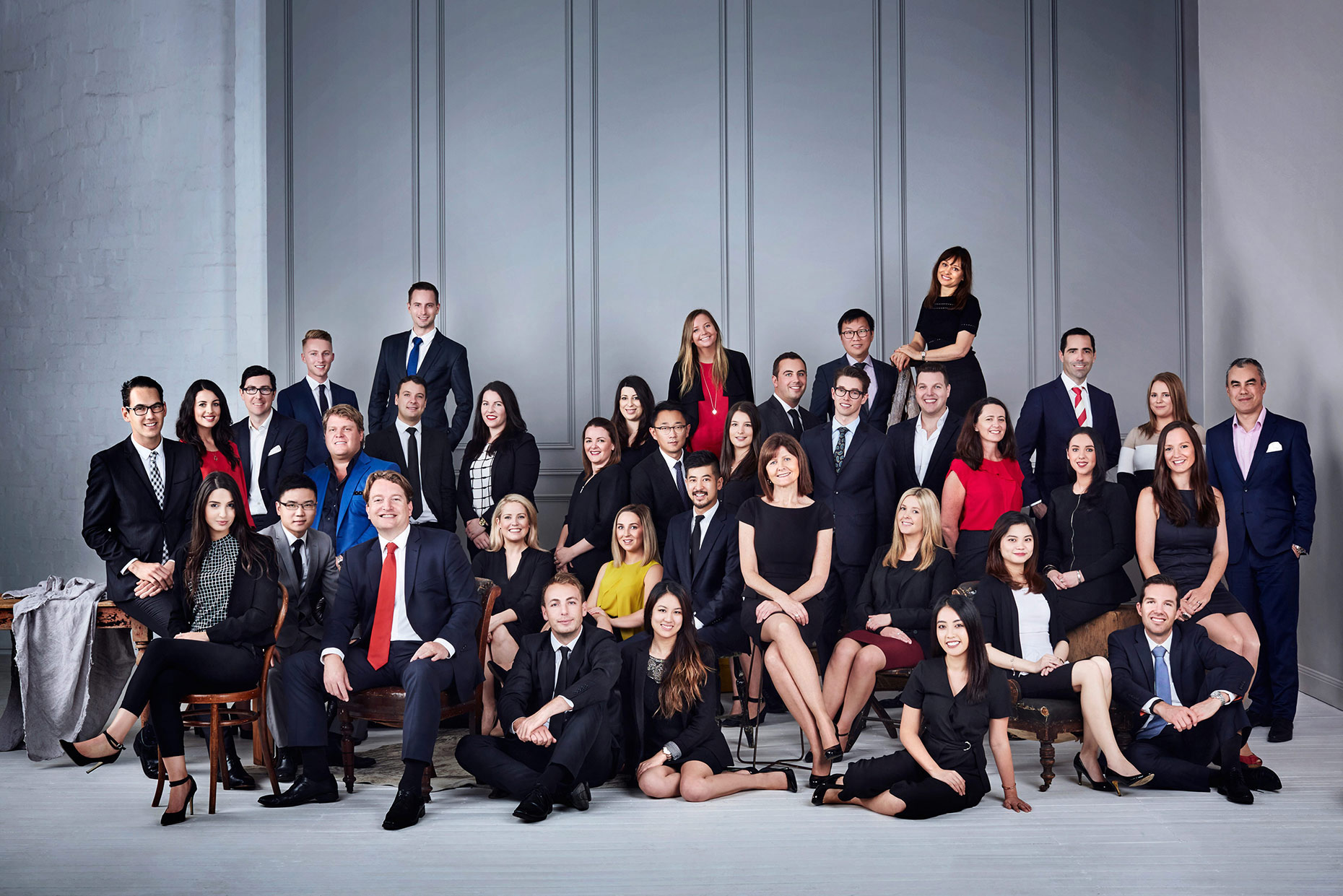 Corporate group shot in studio by portrait photographer James Braund 